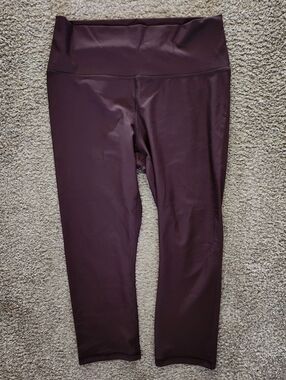 High-Waist Brown Active Cropped Leggings